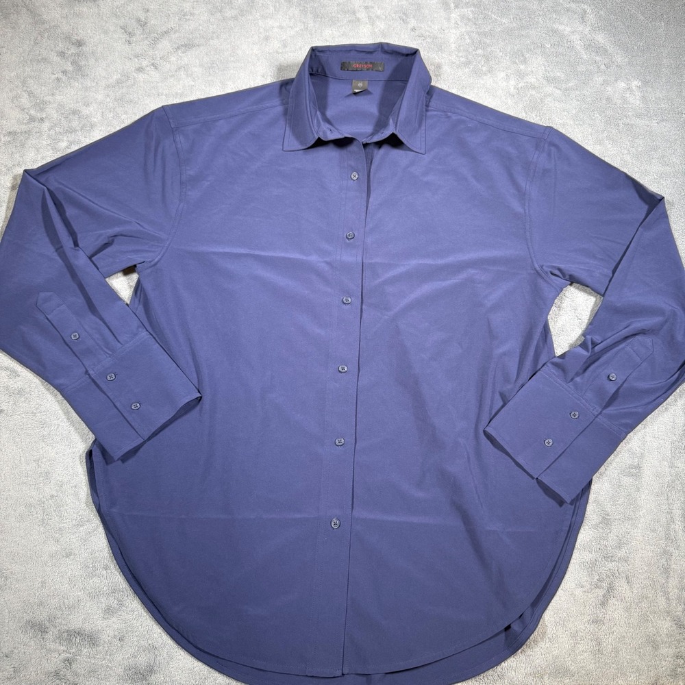 Greyson Performance Button Up Women's Size Medium Shirt Blue Long Sleeve